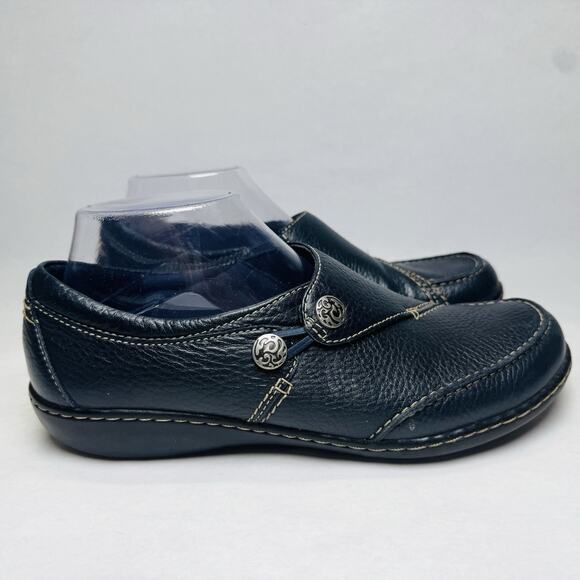 Clarks Bendables Ashland Lane Loafers Shoes Women's Size 9 M Dark Blue Slip Ons - Picture 7 of 10
